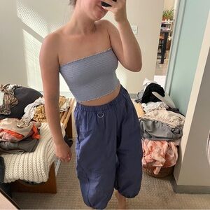 Brandy Melville Smocked Tube Top Periwinkle